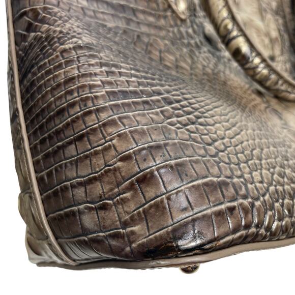 Brahmin Medium Duxbury Satchel Bag Melborne Coffee Brown Croc - Picture 7 of 13